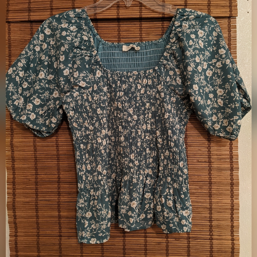 Roolee Floral Smocked Top - Green